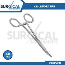 10 Crile Hemostat Forceps 6.25" Curved Surgical Veterinary Instruments German GR