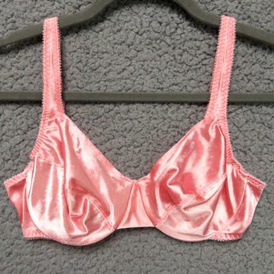 Vintage Vassarette Bubble Gum Pink Satin Underwire Bra Womens 34C 75144 Vtg