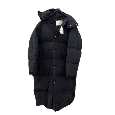 $1295 NWT Nanushka Riva Black Tech Poplin Puffer Coat
