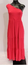 City Chic Women's Plus Asymmetrical Tiered Darcy Dress EH6 Watermelon Large NWT