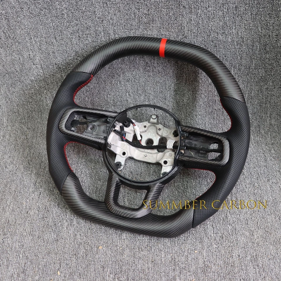 Real Matte Carbon Fiber Steering Wheel For Jeep Wrangler JL/JT 18-23 w/Heated - Image 2 of 4
