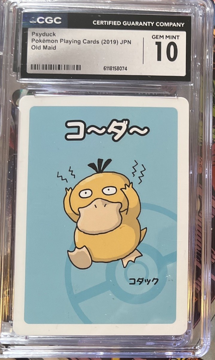 ✨✨ CGC 10 PSYDUCK OLD MAID PLAYING CARDS 2019 JAPANESE POKEMON