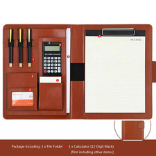 Multifunctional A4 Leather Portfolio Folder Files Organizer for Document Man Exe