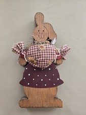 Handmade Easter Bunny Spring Hanging Wall Decor Wooden