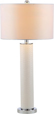 SAFAVIEH Lighting Collection   Set of 2 Ollie Modern Contemporary Cream Faux Wov
