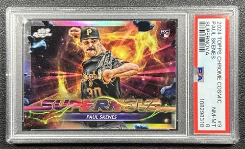PAUL SKENES PSA 8 2024 TOPPS COSMIC CHROME #SPN-9 ROOKIE SUPERNOVA RC 8318