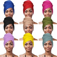 9 Pcs Stretch Head Wraps Soft Hair Scarves for Women Long Hair