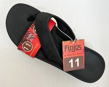 Flojos Mens Jorge 2.0 Flip Flops Sandals Thongs, Black Size 11 - NWT