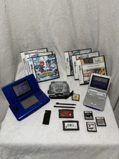 Nintendo DS  Blue Handheld System/Nintendo Game Boy Advance Silver/Games Bundle!