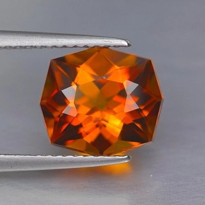 10.06 Ct Natural Orange Sapphire Fancy Cut GIE Certified Loose Gemstone AAA+
