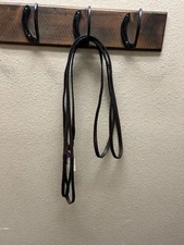 Nunn Finer Leather Draw Reins with Loop Ends Havana Horse Size