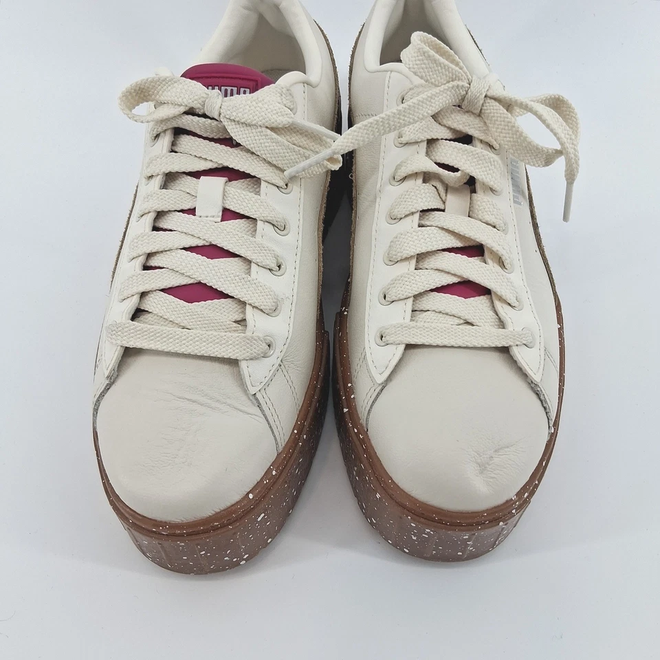 Puma Mayze Stack Women's Sneakers White Leopard Print Platform Gum Sole Size 9.5 - Image 2 of 4