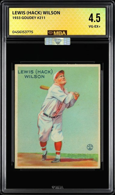 1933 Goudey Lewis (Hack) Wilson #211 MBA 4,5 MBA Silber