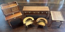 Aparador vintage de madera en miniatura Queen Anne para casa de muñecas con caja Shackman Japón lote