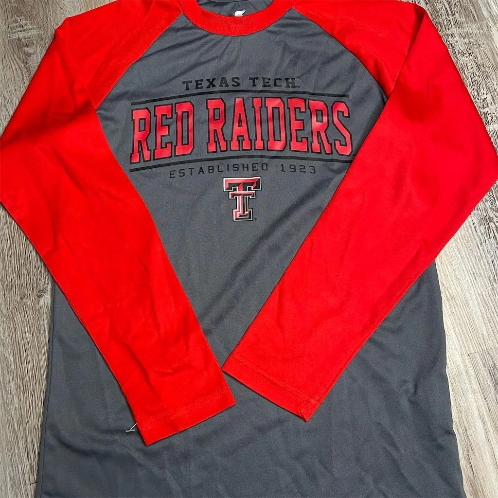 Texas Tech Red Raiders Youth Long Sleeve T-Shirt Red Size 12-14 quick dry