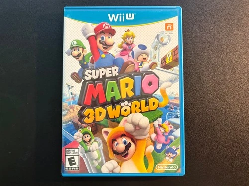 Super Mario 3D World (Nintendo Wii U, 2013) - Case, Inserts, Manual & Game Disc