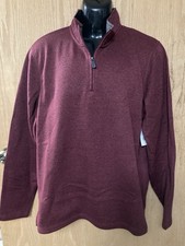 Wrangler Authentics Men  s Maroon 1/4 Zip Sweatshirt Fleece Pullover Size M NWT
