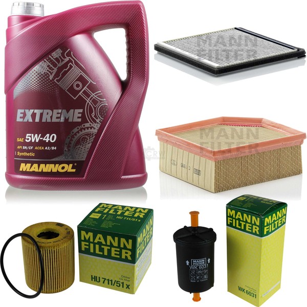 MANN-FILTER Inspektionspaket Mannol 5L Extreme 5W-40 FüR CitroëN Berlingo 1.6-image