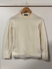 TRICOT COMME DES GARCONS 90s Wool Layered Ivory Top Nylon Vintage Sweater Size S