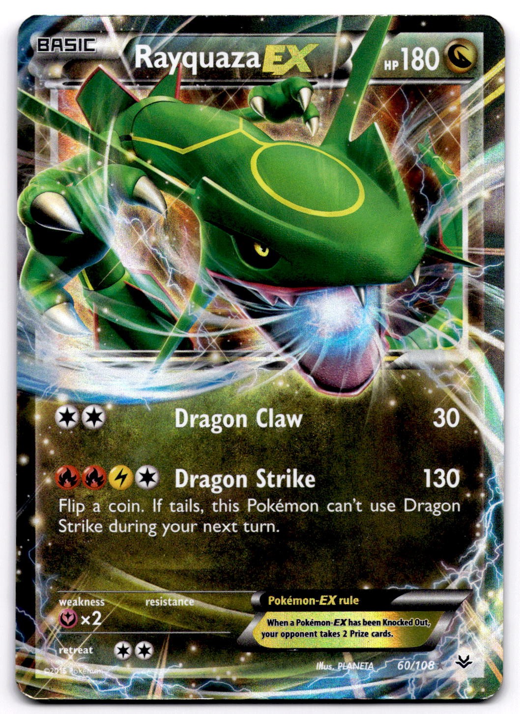 Rayquaza EX 60/108 XY Roaring Skies Ultra Rare Holo Pokemon Card - MP