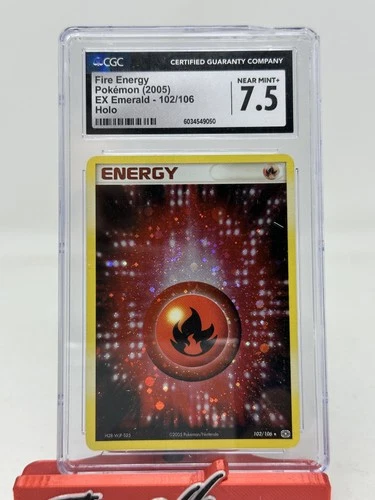 Pokemon TCG Fire Energy EX Emerald 102/106 CGC 7.5 Holo Rare 2005 Vintage