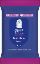 Angels' Eyes Tear Stain Wipes for Dogs  Cats  Large 4"x7" Face, Eye  Paw