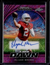 2025 Leaf Football Nation #NA-EB1 Elijah Brown A New Dawn Auto Shimmer Pink 5/6