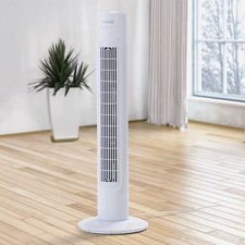 PIFCO 32 Inch Oscillating Tower Fan White | Quiet Powerful Cooling for Home & Of
