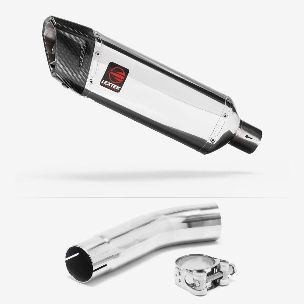 Lextek SP4 Polished Stainless Steel Exhaust 300mm for Suzuki GSXR 600/750 (11- )
