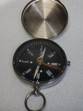 Vintage 1950s Chrome  Pocket Compass Made In Japan.