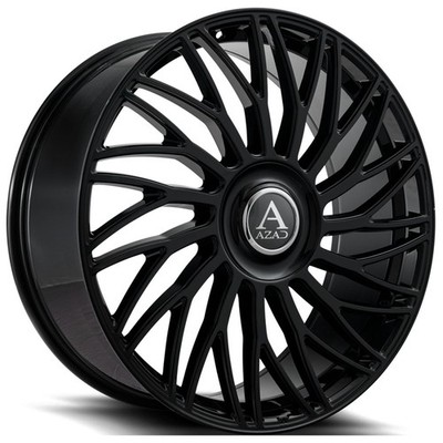 24x9 Azad Wheels AZ717 Gloss Black Floating Cap Rims (4pcs) A1
