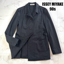 90s ISSEY MIYAKE PERMANENTE Long Jacket Black