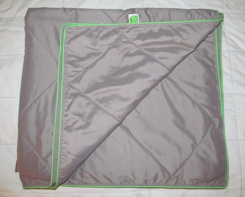 jetBlue Airline "MINT" quilted gray green duvet blanket travel car stadium throw