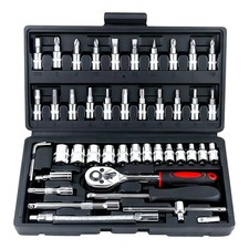 46pcs Tool Kit Ratchet Wrench Socket Wrench Set Multi-functional Diy