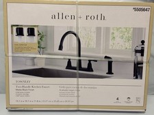 allen roth Townley Matte Black Double Handle Deck-mount Kitchen Faucet