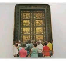 VINTAGE SOUVENIR ADVERTISING ASHTRAY-GATE OF PARADISE-MELAMINE-MEBEL-70'