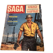 SAGA Magazine July 1958 Vol 16 #4 Mens Action Adventure Military Harry Houdini