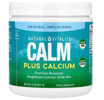 2 Pack NATURAL VITALITY Calm Magnesium Plus Calcium 8 OZ Original Unflavored