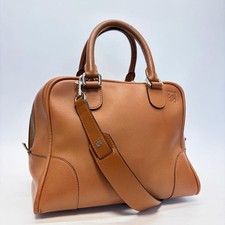 Loewe Amazona 75 Handbag Shoulder Bag Brown Leather Anagram