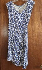 Anthropologie Leifnotes BlueBirdies Graphic Print Dress! Size M NWOT
