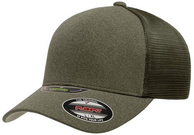 Flexfit Melange Unipanel Trucker Cap Large-X-Large Olive