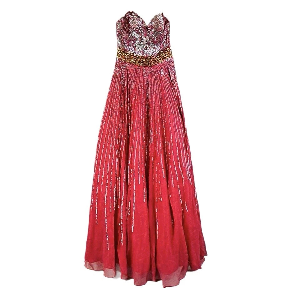 princess polly baby blue dress Sherri Hill style 54912 red sequin prom by Sherri Hill