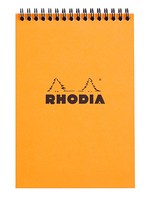 Rhodia 5X Spiralblock Rhodia Notepad A5, 80 Blatt Kariert 80G - Orange 16500C