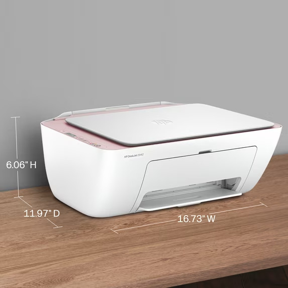 HP DeskJet 2942 Wireless All-in-One Color Inkjet Printer, Pale Rose alternate view 2
