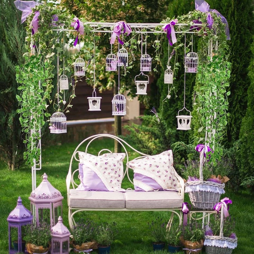 Plantas colgantes artificiales de 3 piezas de hojas de vid de hiedra falsas de 3,3 pies Foto 4 de 4