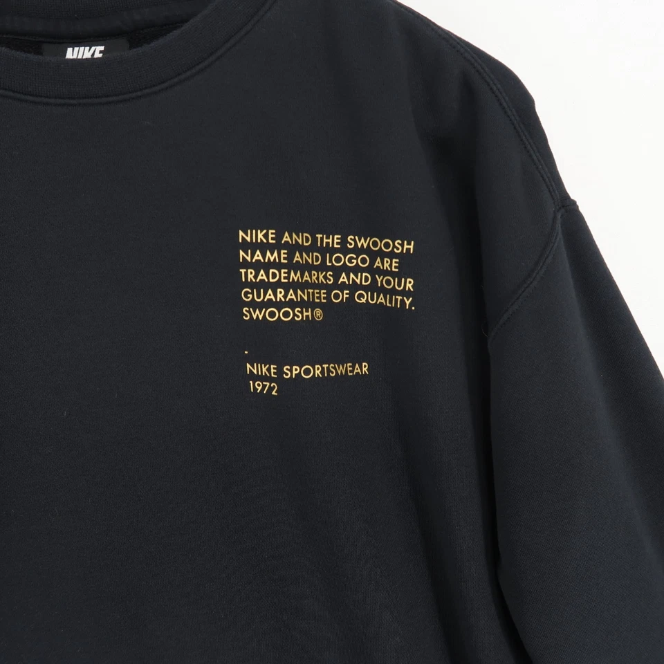 Nike Sportswear Swoosh Crewneck Sweatshirt Youth Boys XL Black Cotton Blend - Image 3 of 4