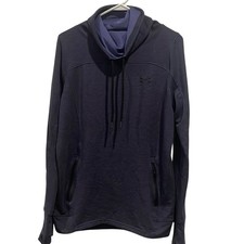 Under Armour Women's Size M Pullover Sweatshirt Cowel Neck Blue Athletic Hoodie
