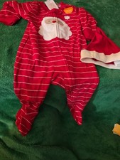 Just One You Carters Santa Christmas Striped Sleeper W/Santa Hat- Size 6 Months