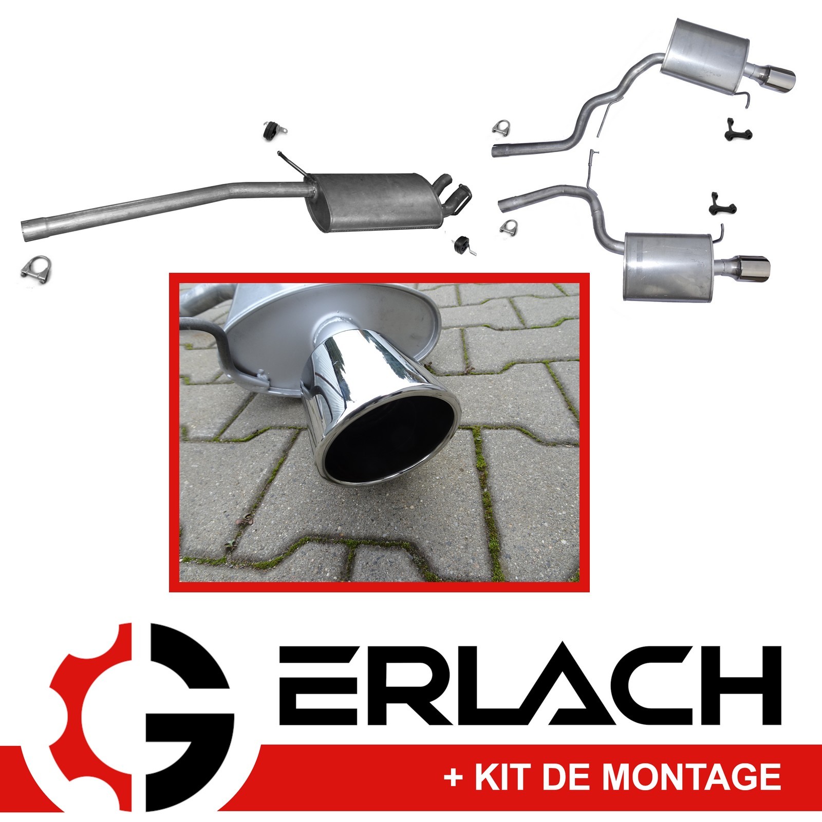 Silencieux d'échappement pour Audi A4 1.8 T de 90mm modèle 9165