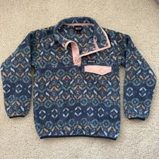 Patagonia Jacket Kids XS 5-6 Blue Fleece Synchilla Snap-T Pullover Geometric